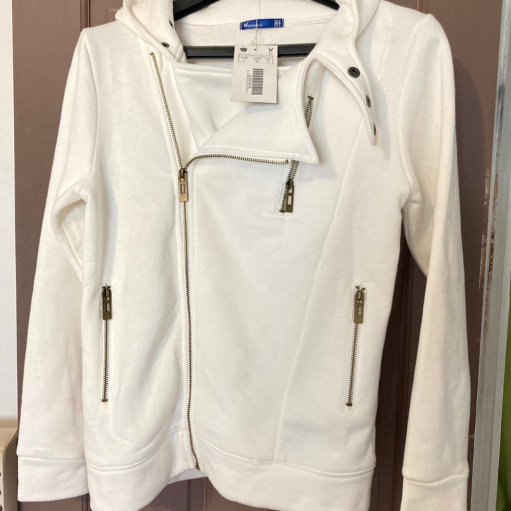 Hoodie, MENS sz Medium in cream NWT